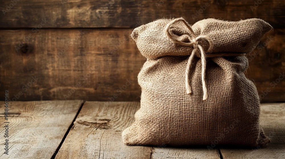 Chili peppers in a burlap sack on a wooden background. Chili peppers in a burlap sack on a wooden background.