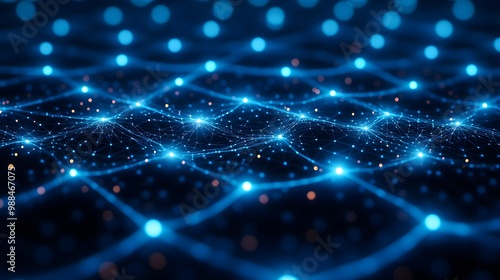 Abstract Blue Network Connection Background