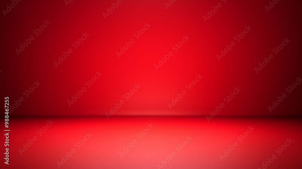 Fototapeta premium A solid red background with a subtle gradient from black at the edges to light red in the center. isolated on a solid red background. Illustrations 