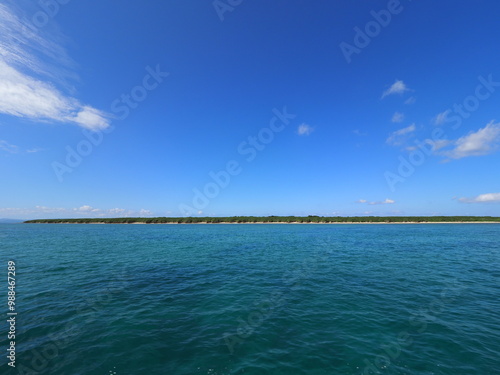 blue sky and transparent sea in okinawa.