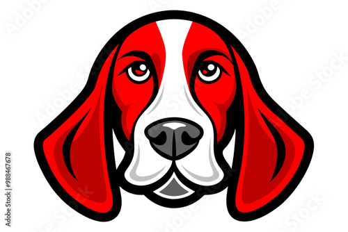 Basset Hound head mascot design vector