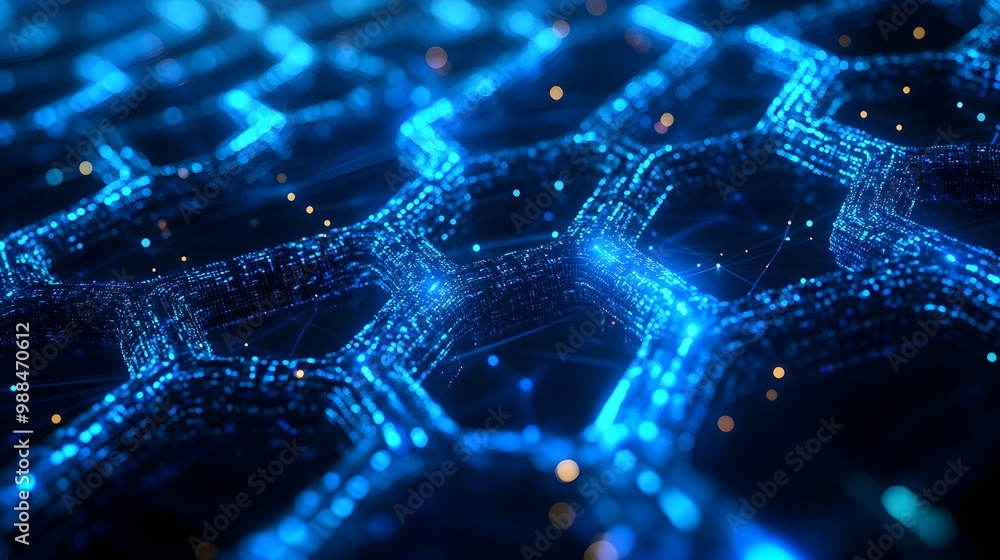 Obraz premium Abstract Blue Network Technology Background