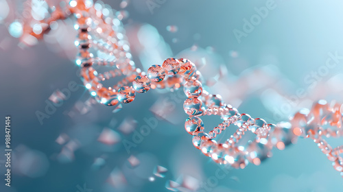 A picture or model of a thread of DNA from a living thing. AI Generated