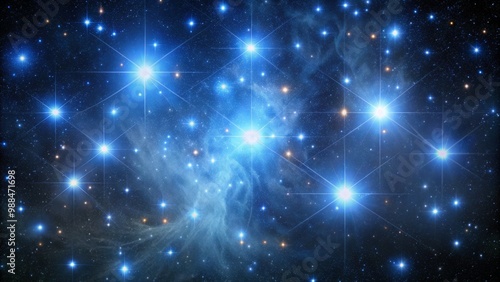 A star cluster in the constellation of Taurus is renowned for its resplendent blue-tinted glow, a natural wonder