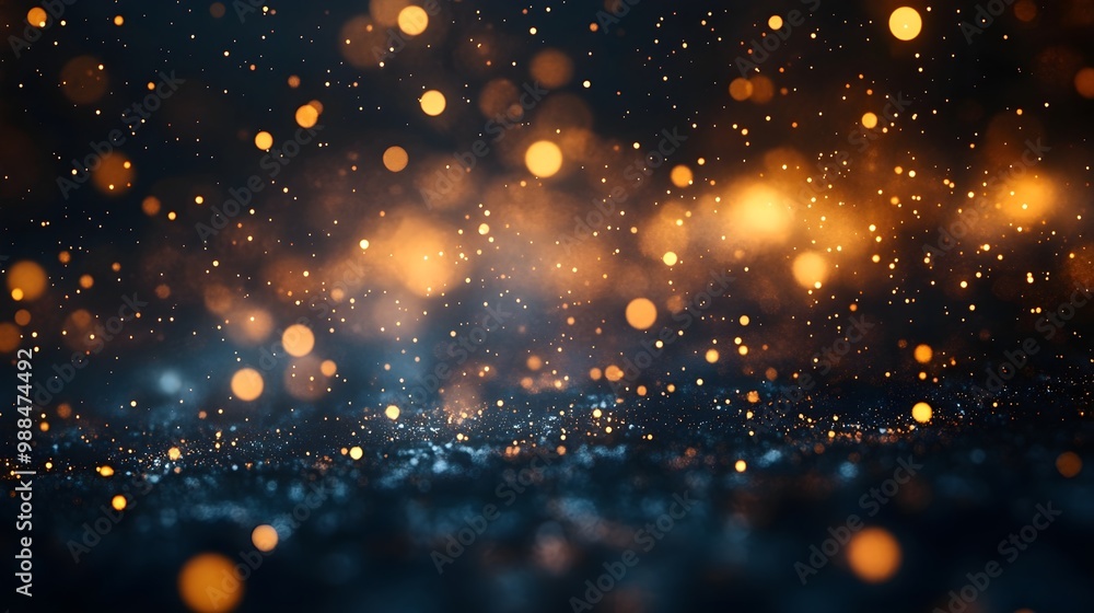 Obraz premium Abstract Bokeh Background with Warm Golden Lights