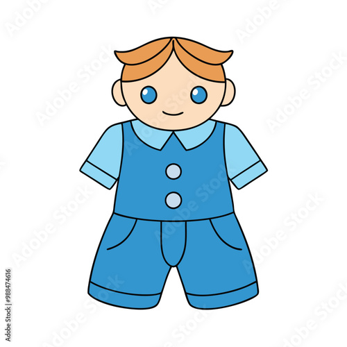 Delightful illustration of a baby boy's formal outfit, featuring an adorable tuxedo design perfect for special occasions. Ideal for fashion enthusiasts and children's apparel inspiration.