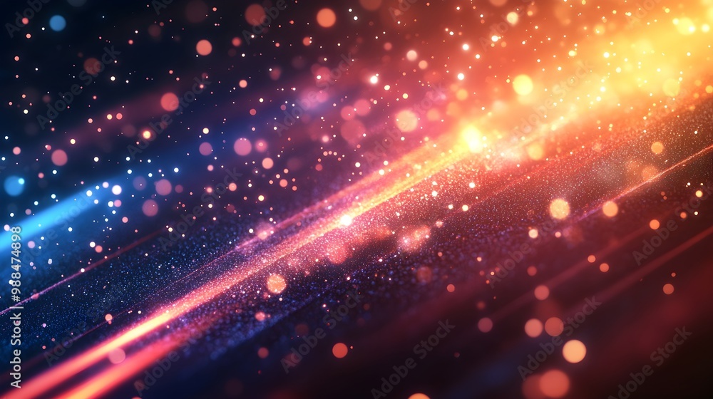 Abstract Dark Background with Glittering Lights and Bokeh Effect Abstract Dark Background with Glittering Lights and Bokeh Effect