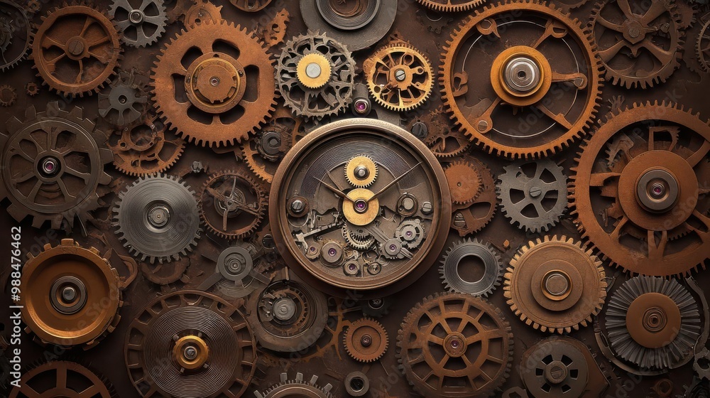 Steampunkinspired mechanical watch, intricate gears, sepia, sketch Steampunkinspired mechanical watch, intricate gears, sepia, sketch