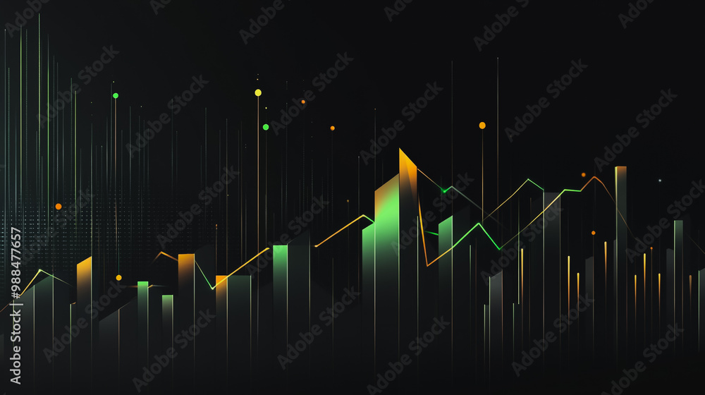 Abstract black background with Colorful charts and graphs with statistics to innovative analyze business potential and forecast future development of companies growth. Abstract black background with Colorful charts and graphs with statistics to innovative analyze business potential and forecast future development of companies growth.