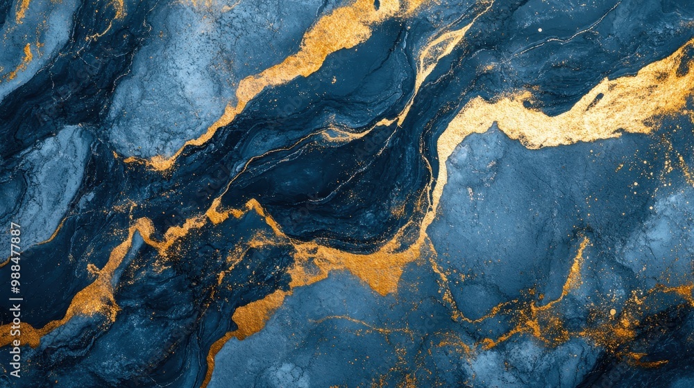 Abstract Blue and Gold Marble Texture Background with Elegant and Luxurious Design Abstract Blue and Gold Marble Texture Background with Elegant and Luxurious Design