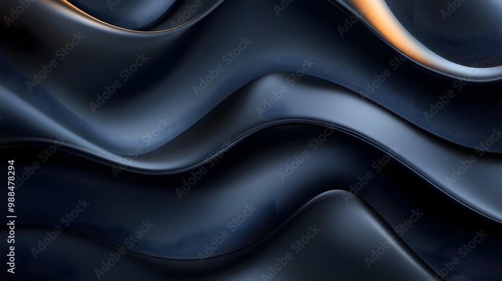 Obraz premium Abstract Dark Blue Wavy Background Texture