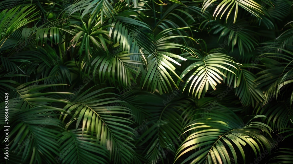 A close-up shot of palm leaves scattered on the grassy terrain A close-up shot of palm leaves scattered on the grassy terrain