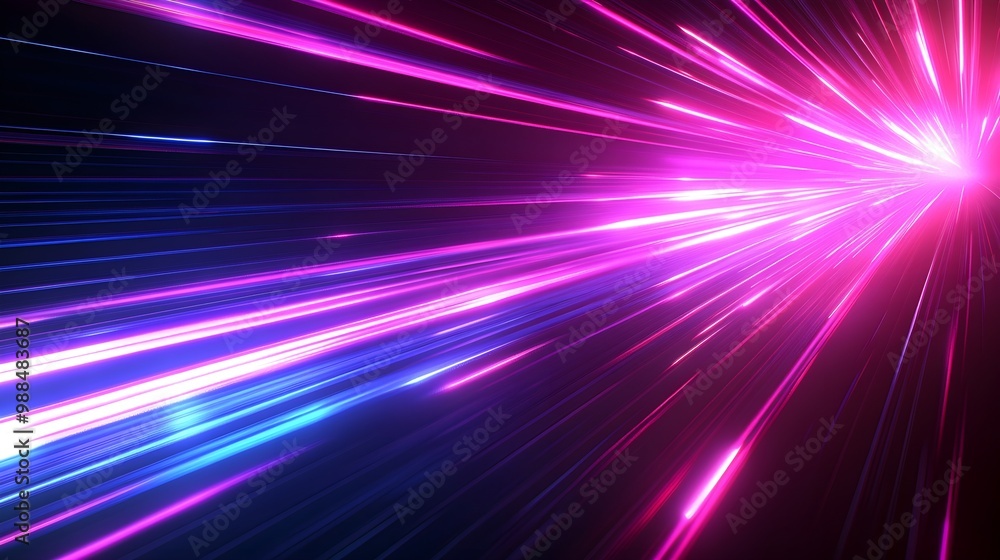 Obraz premium Abstract Neon Lights Background - Pink & Blue Streaks