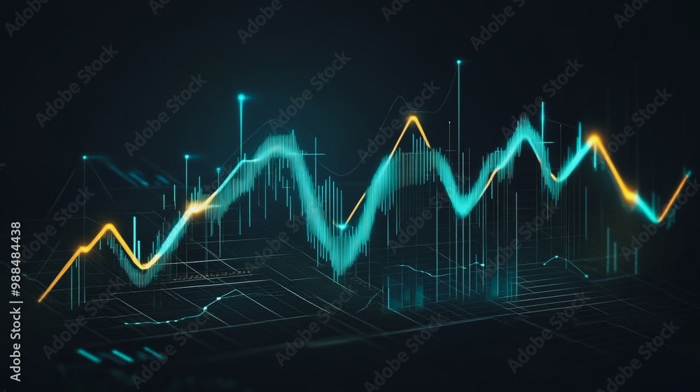 Abstract black background with Colorful charts and graphs with statistics to innovative analyze business potential and forecast future development of companies growth. Abstract black background with Colorful charts and graphs with statistics to innovative analyze business potential and forecast future development of companies growth.