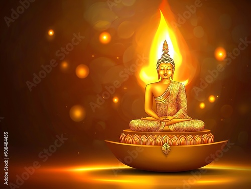 buddha purnima vesak background with copy space for photo