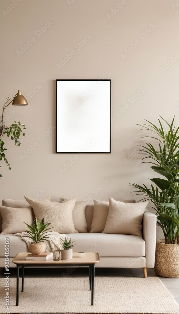 decor beige sofa side mock poster interior wall plant boucle domestic cozy room home table rug elegant decoration frame beige coffee lf table plants living generative ai interior room sofa living decor beige sofa side mock poster interior wall plant boucle domestic cozy room home table rug elegant decoration frame beige coffee lf table plants living generative ai interior room sofa living