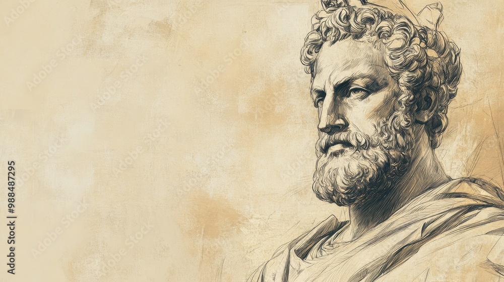 Fototapeta premium The Legacy of Mordecai: A Statue Erected in Susa to Commemorate His Greatness and Influence on the Jewish Community - Biblical Illustration