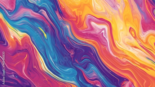 Abstract Swirling Pattern of Vibrant Colors