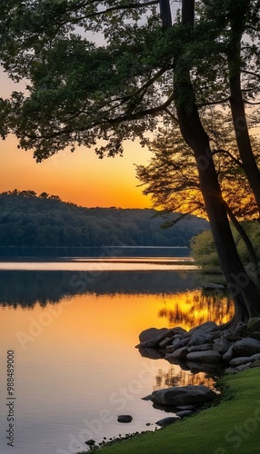 Valokuva lake sunset  lake landscape season seasonal spring summer sunset nature beautifu