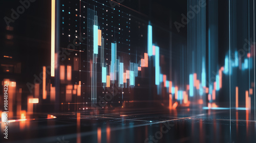 Abstract business black background with Colorful charts and graphs with statistics to innovative analyze business potential and forecast future development of companies growth.