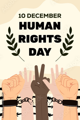 human rights day vertical banner illustration design
