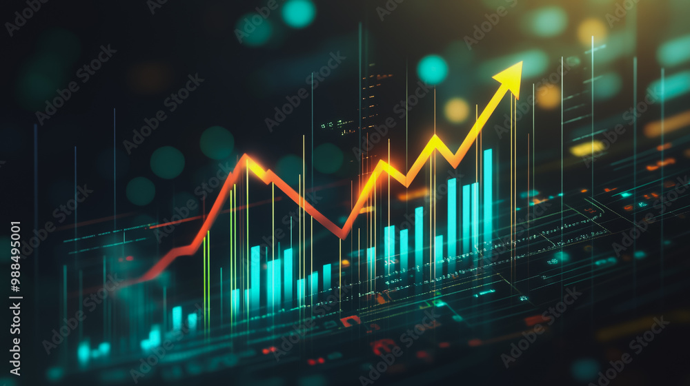 Abstract business black background with Colorful charts and graphs with statistics to innovative analyze business potential and forecast future development of companies growth. Abstract business black background with Colorful charts and graphs with statistics to innovative analyze business potential and forecast future development of companies growth.
