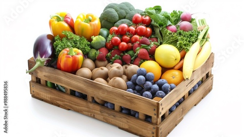 Vibrant and colorful assortment of fresh fruits and vegetables