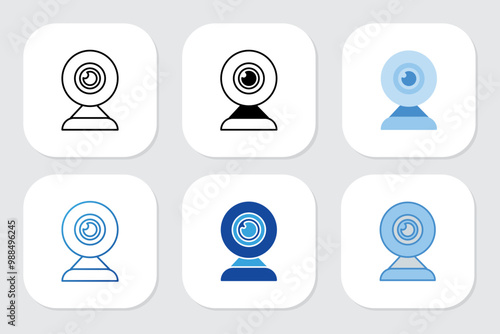 webcams icons with various design styles