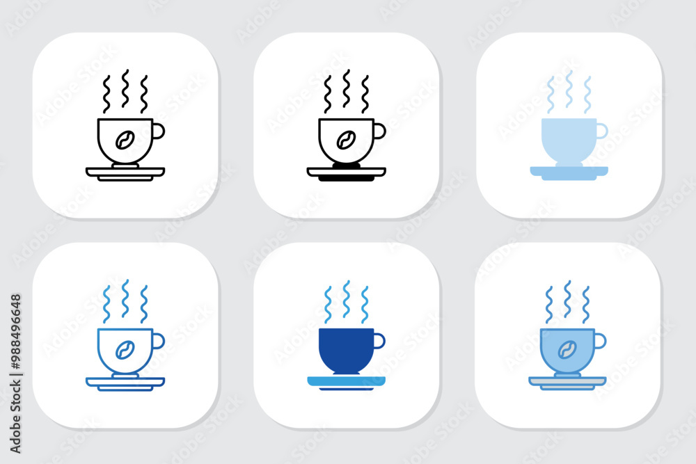 cup icons with various design styles cup icons with various design styles