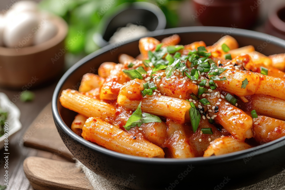 Tteokbokki isolated on white background Tteokbokki isolated on white background