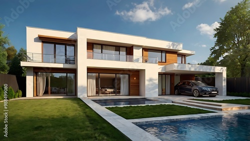 modern house with pool