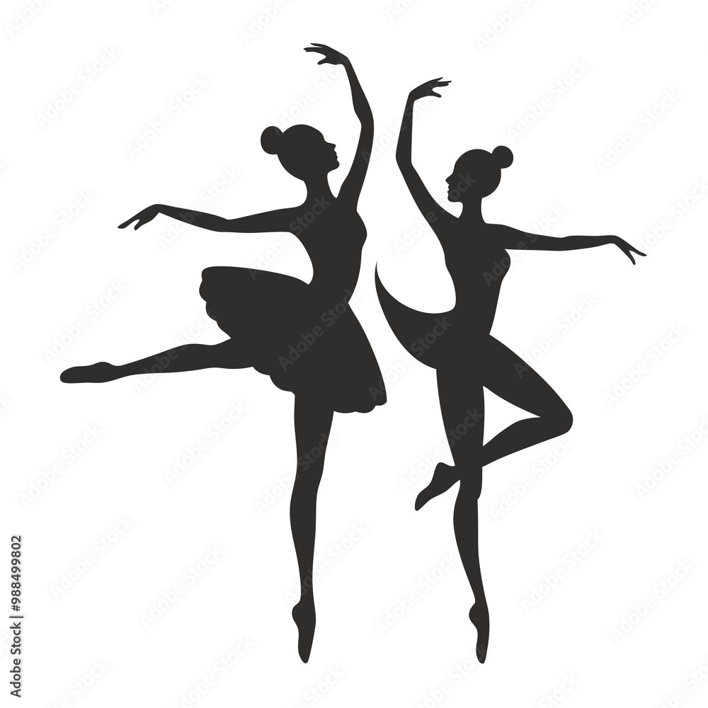 Ballet Dancing silhouettes vector art illustration Ballet Dancing silhouettes vector art illustration