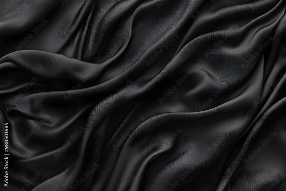 Abstract Black Fabric Background - Draped and Textured Abstract Black Fabric Background - Draped and Textured