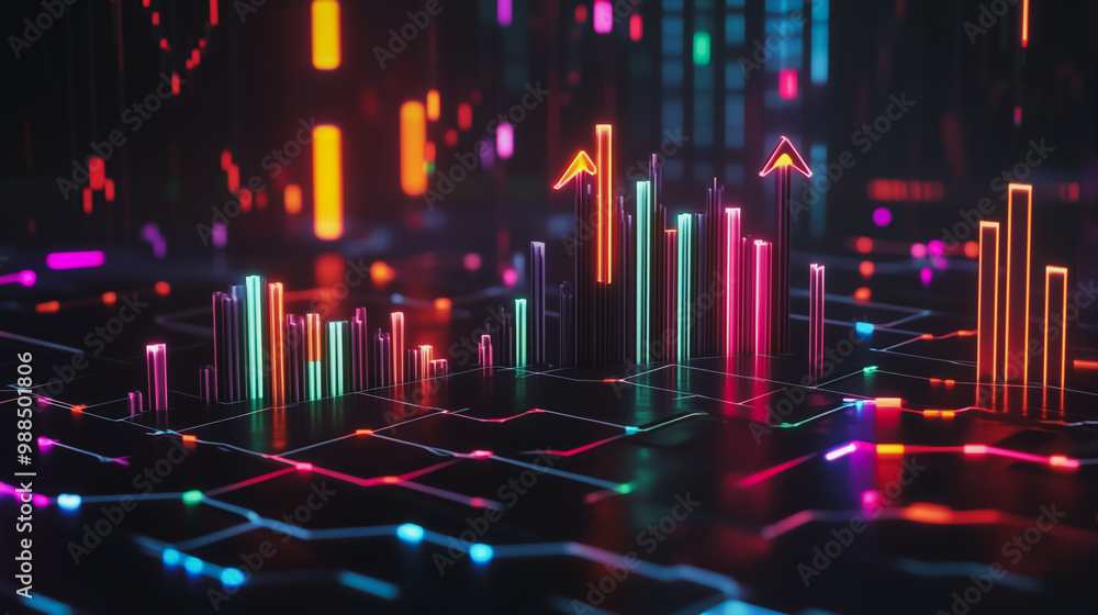 Abstract business black background with Colorful charts and graphs with statistics to innovative analyze business potential and forecast future development of companies growth. Abstract business black background with Colorful charts and graphs with statistics to innovative analyze business potential and forecast future development of companies growth.