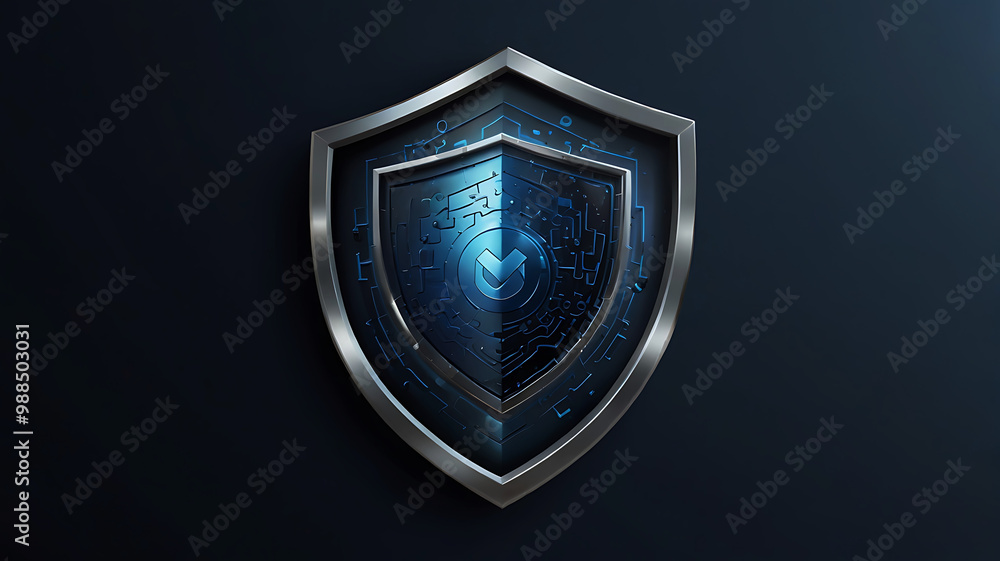 Fototapeta premium Cybersecurity Shield with Digital Circuit Protection