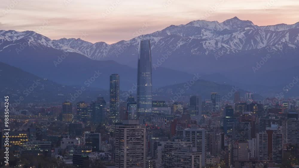 Santiago de Chile Time Lapse downtown morning spring night Santiago de Chile Time Lapse downtown morning spring night