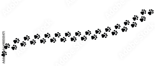 Dog, puppy, cat paw foot print silhouette vector. Paw vector, icon, silhouette. Dog, cat, bear paw symbol flat icon. Vector illustration.