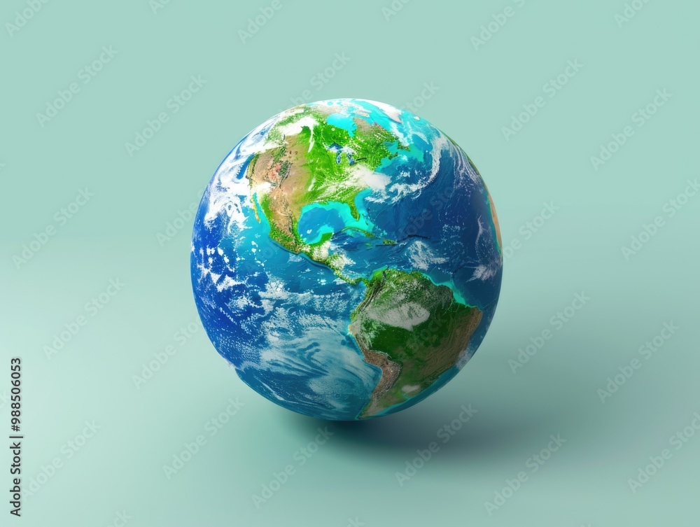 Fototapeta premium Model of Earth. Globe on flat surface for illustration.