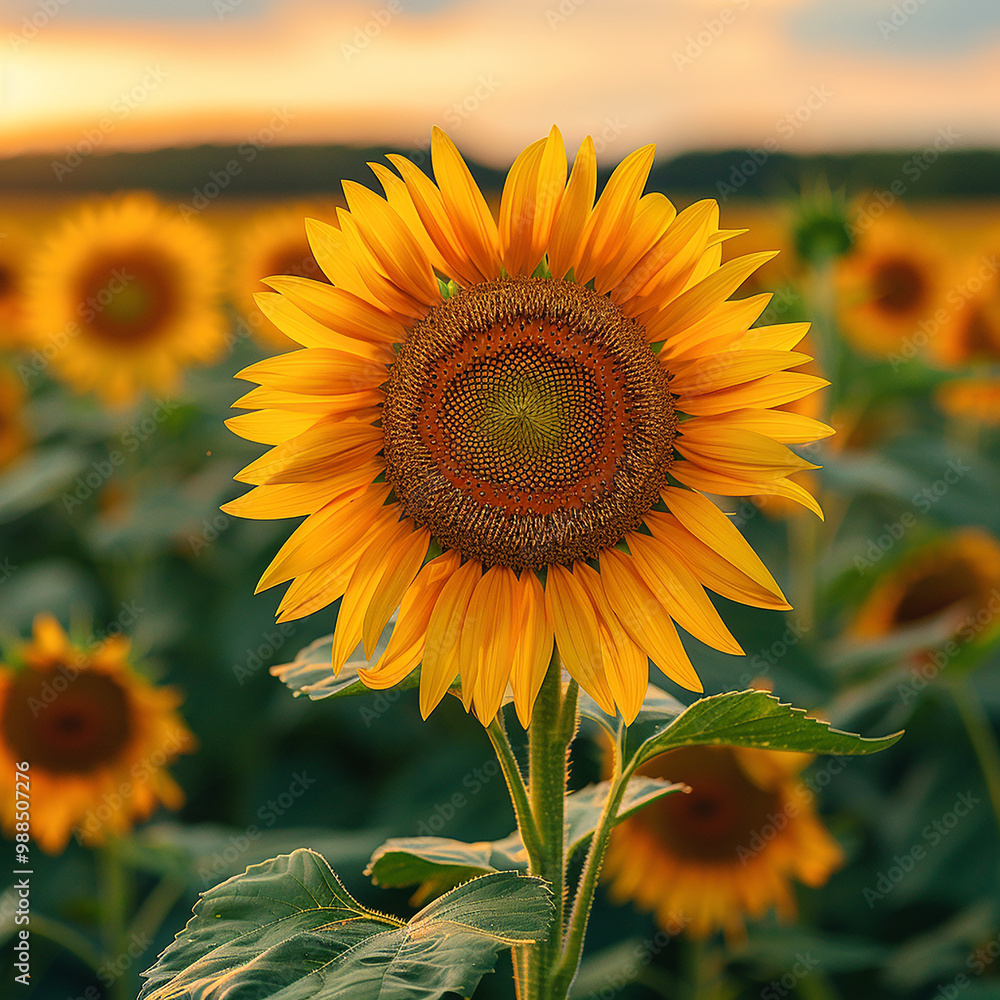 Fototapeta premium Sunflower with nature background generated.AI