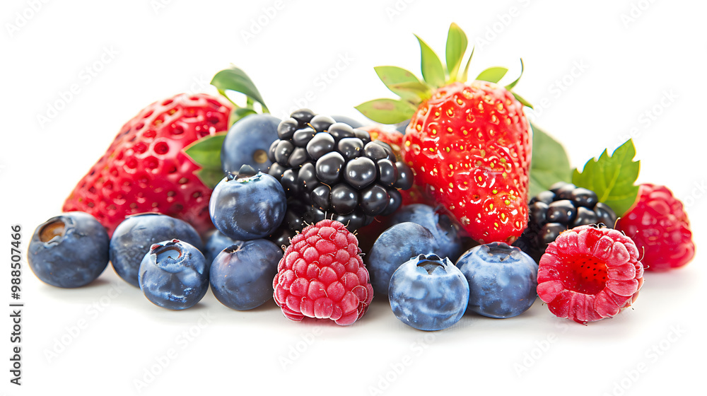 berries on white background berries on white background