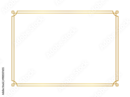 chinese frame rectangle line, certificate frame, antique china border gold frame, chinese new year frame outline