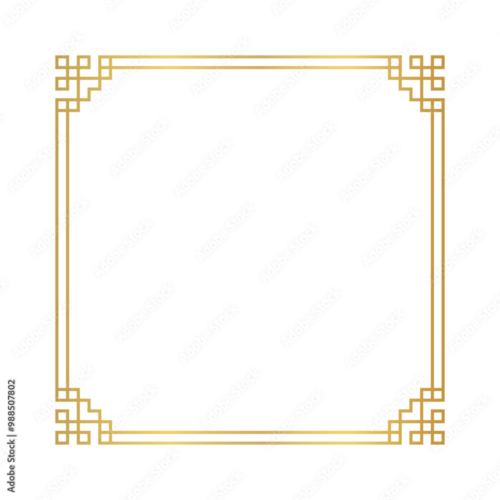 chinese frame square line, certificate frame, antique china border gold frame, chinese new year frame outline