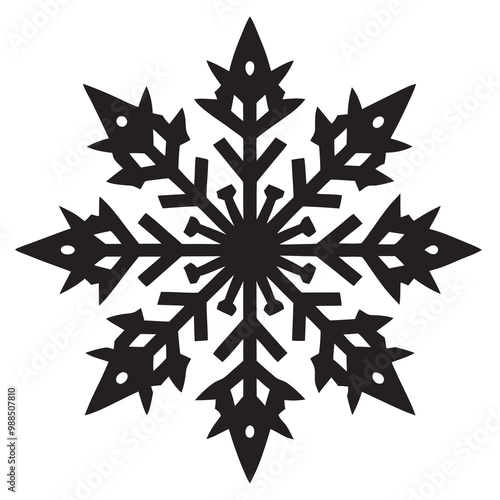 Wallpaper Mural Isolated Snowflake silhouettes vector art illustration Torontodigital.ca