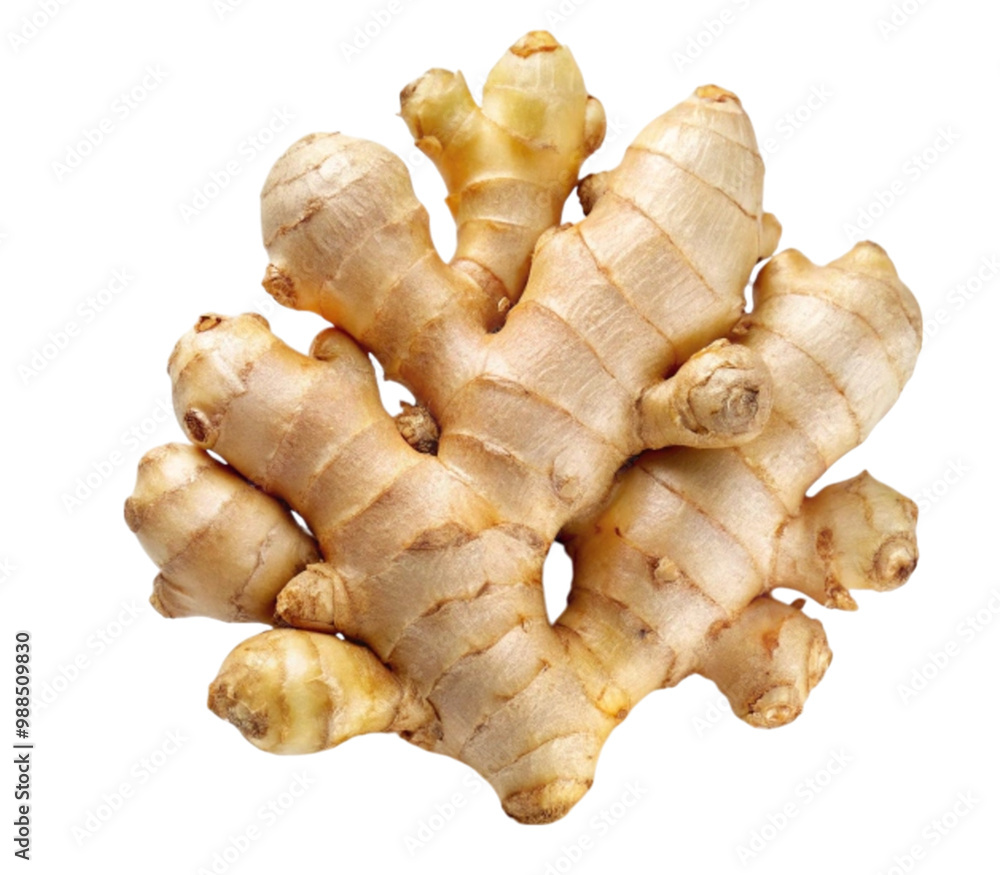 Fresh ginger root isolated on white background