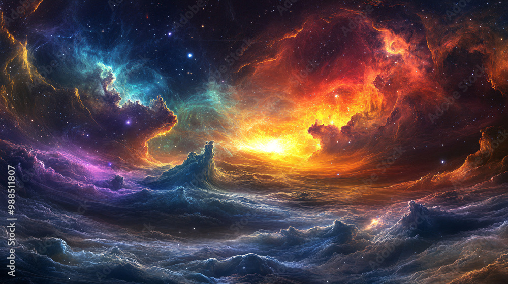 Colorful space galaxy cloud nebula in the starry night cosmos, featuring vibrant supernovae and intricate patterns, ideal for universe science and astronomy backgrounds or wallpapers, capturing the be Colorful space galaxy cloud nebula in the starry night cosmos, featuring vibrant supernovae and intricate patterns, ideal for universe science and astronomy backgrounds or wallpapers, capturing the be