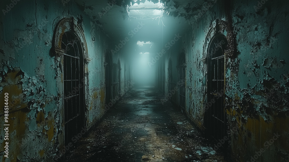 misty corridor in a forsaken asylum, where silence speaks louder than screams misty corridor in a forsaken asylum, where silence speaks louder than screams