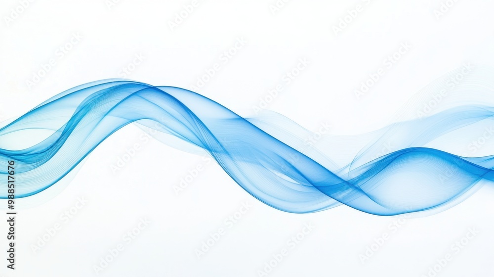 Blue abstract wave design ripples smoothly across a white background, evoking motion and fluidity, perfect for modern visuals Blue abstract wave design ripples smoothly across a white background, evoking motion and fluidity, perfect for modern visuals