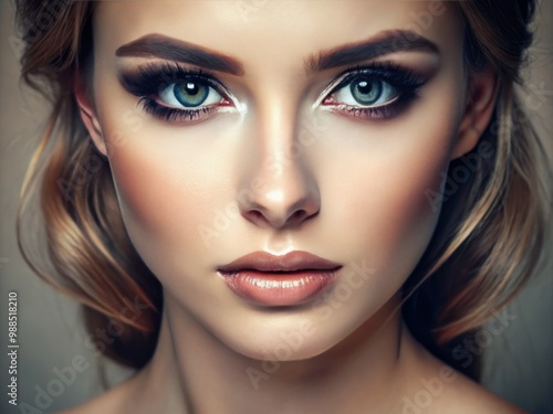 Wallpaper Mural Soft, feminine almond eyes gaze out with a serene presence, adorned by minimalist makeup and wispy lashes that Torontodigital.ca