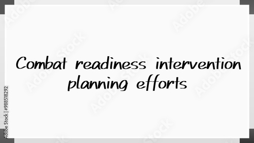 Combat readiness intervention planning efforts のホワイトボード風イラスト