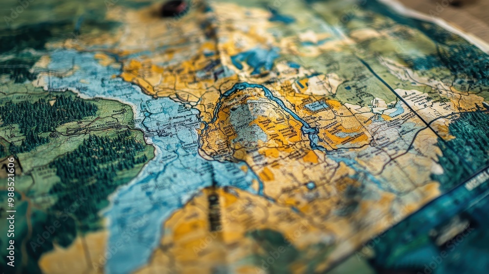 Detailed Topographical Map of a Mountainous Landscape Detailed Topographical Map of a Mountainous Landscape